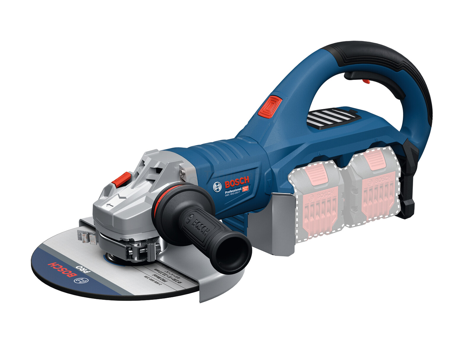 Bosch аккумуляторная угловая шлифмашина EXWS18V2-230P, без аккумулятора и зарядного устройства